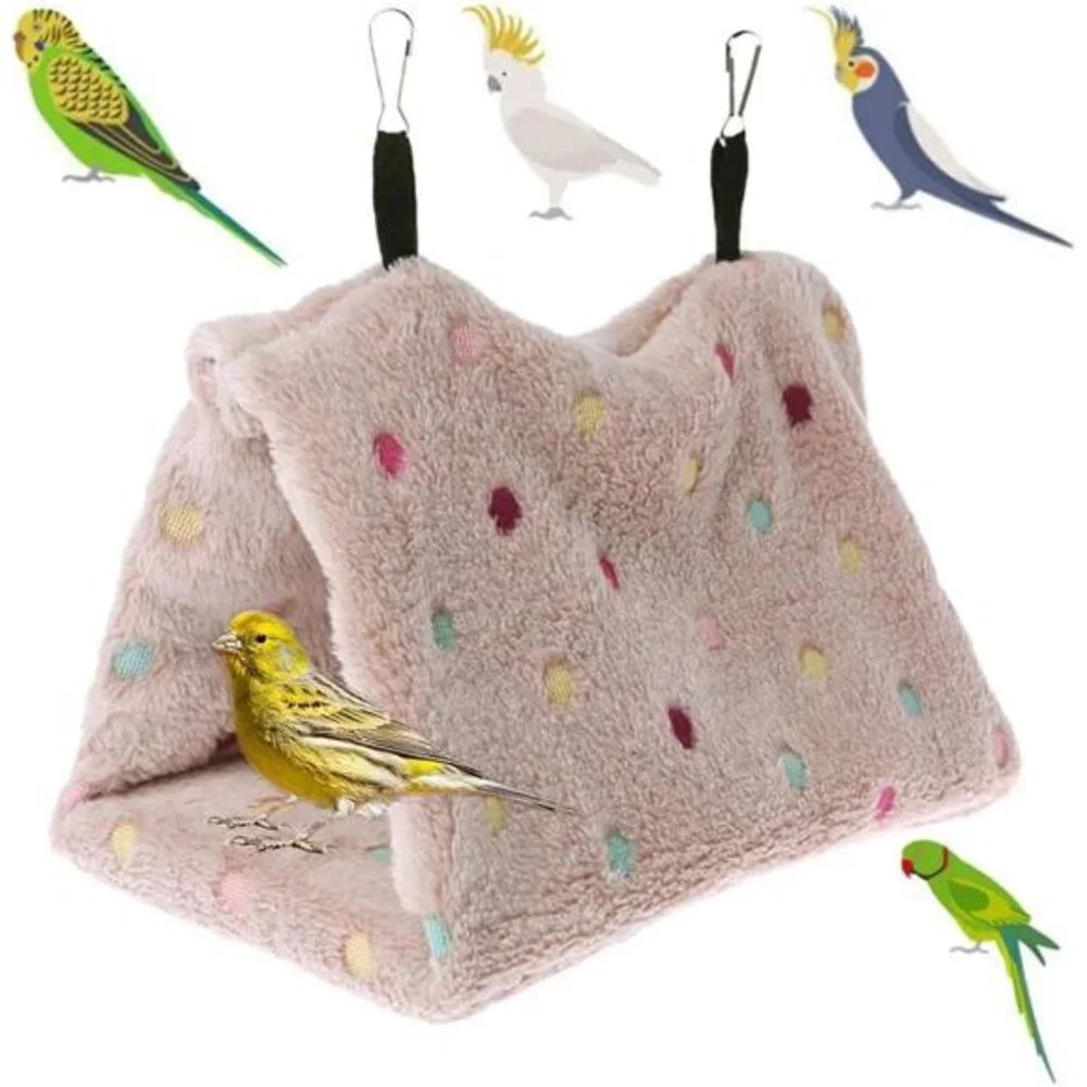 Bird Bed, Parakeet Nest House for Cage, Parrot Hanging Hammock Bird Hut Plush